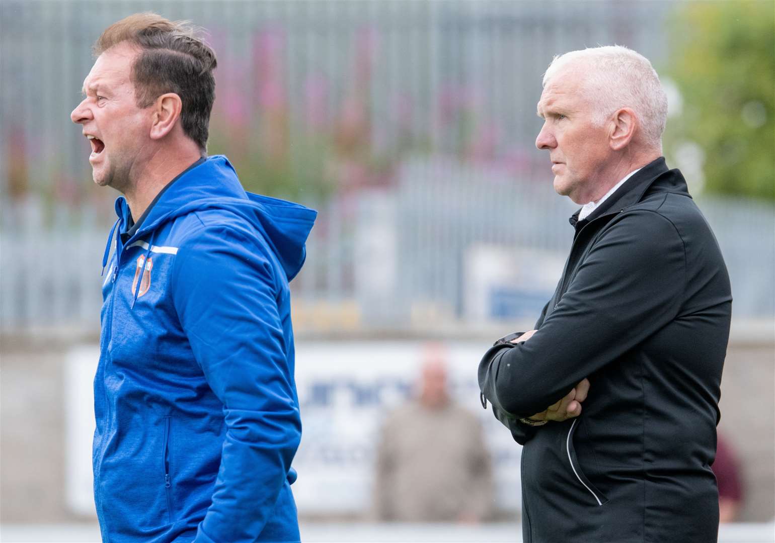 Assistant Bobby Beckwith on the touchline with then Rothes manager Ross Jack in 2022. Picture: Daniel Forsyth.