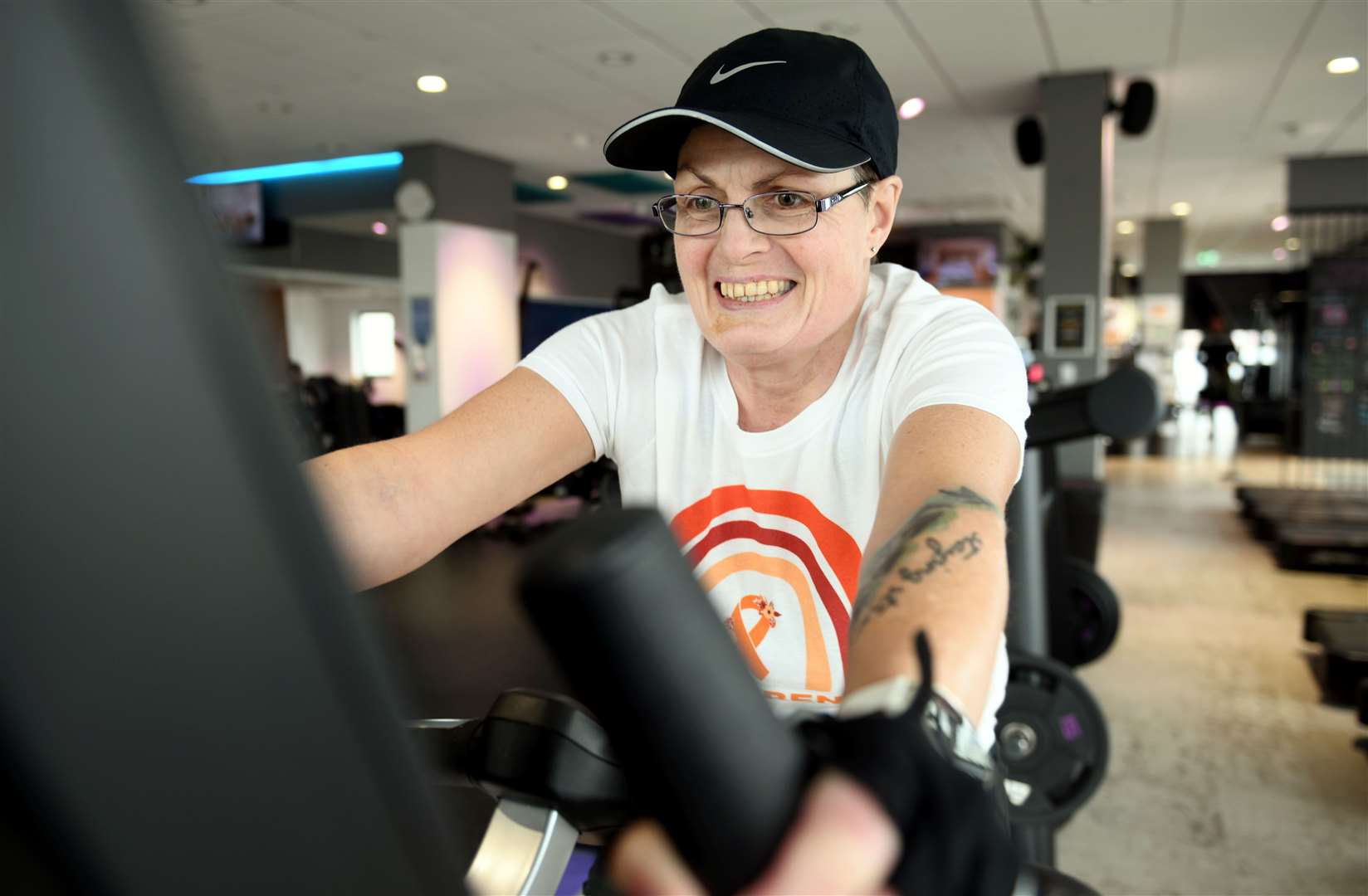 Juliet Hyslop has been given access to the cycle machines at Anytime Fitness to complete her fundraiser to raise money for FND support. Picture: James Mackenzie.