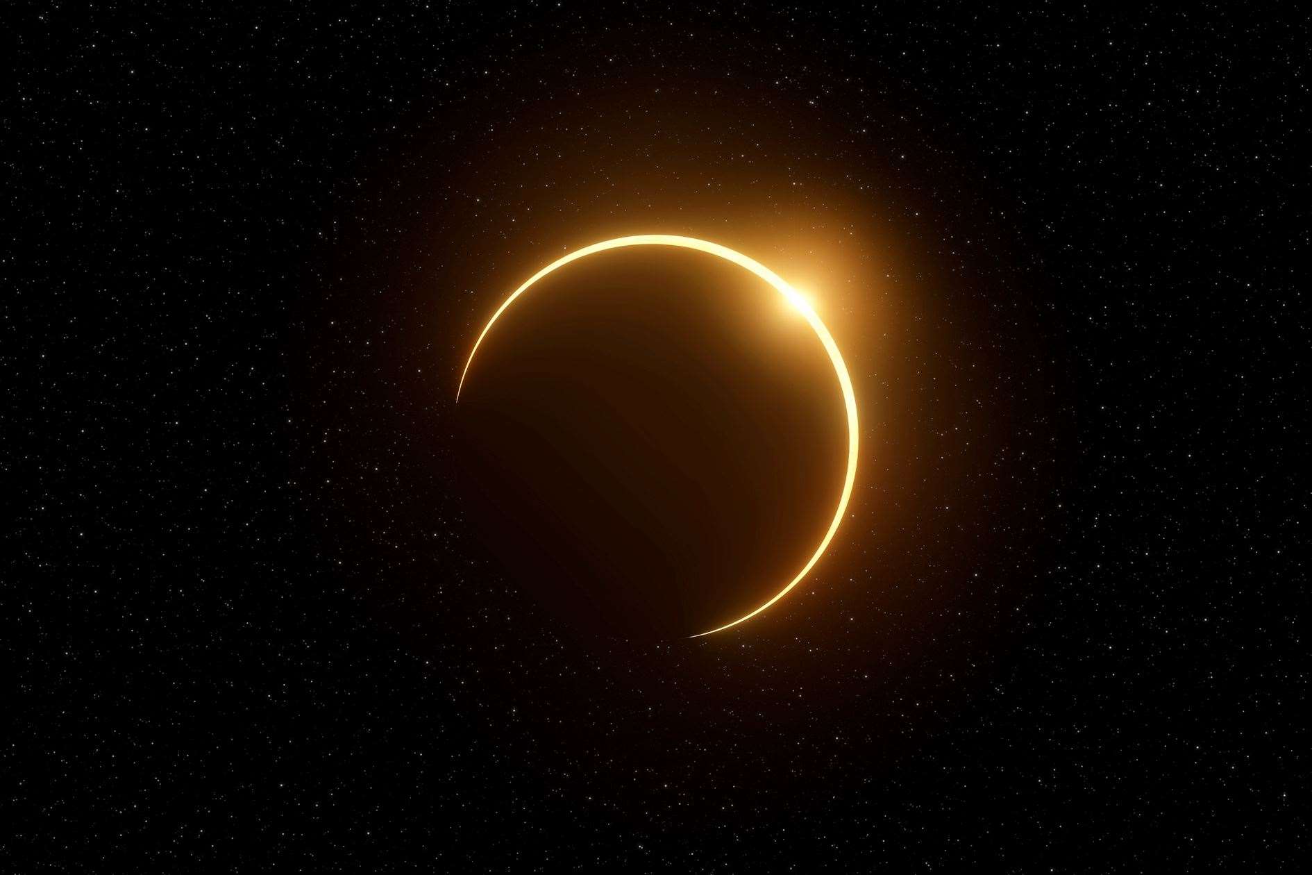 Representation of a partial solar eclipse.