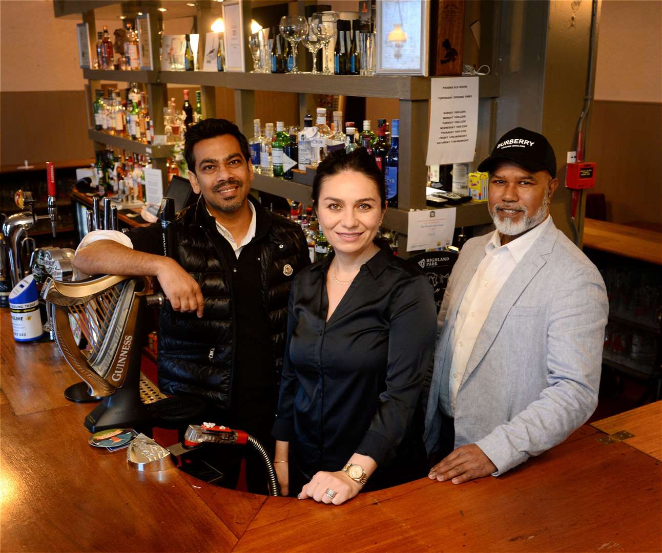The owners of The Phoenix on Academy Street: Jad and Funda Hussain with Abdul Fotik. Picture: Gary Anthony.