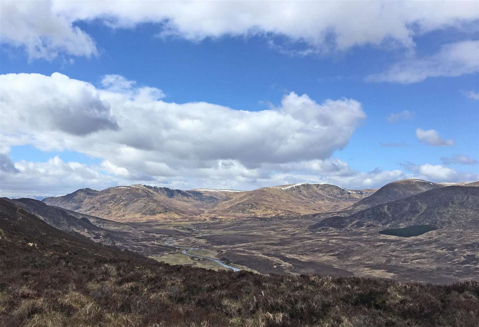 A view of Glen Banchor and the Monadhliath.