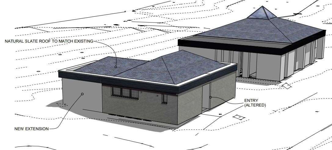 The existing toilet block (front) to the west of Harry Gow (pictured rear) will be extended as part of the proposals.