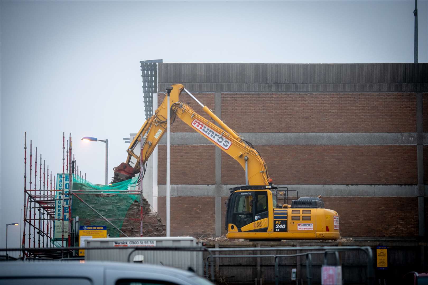 Demolition of Rose Street Hall in Inverness.