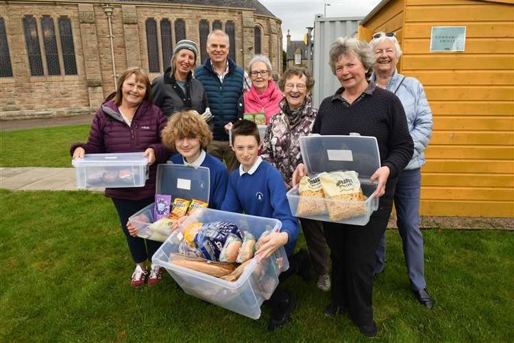 Corinne Ferguson (second from left) with volunteers at the Nairn Food Nest opening. Picture: James Mackenzie.