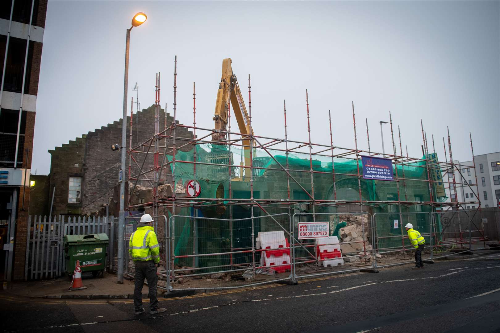 Demolition of Rose Street Hall in Inverness.