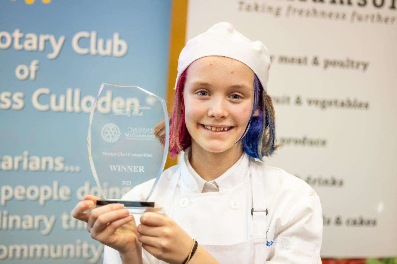 Winner of Schools Master Chef Competition in Inverness and surrounding area, Rosie Conroy from Charleston Academy.