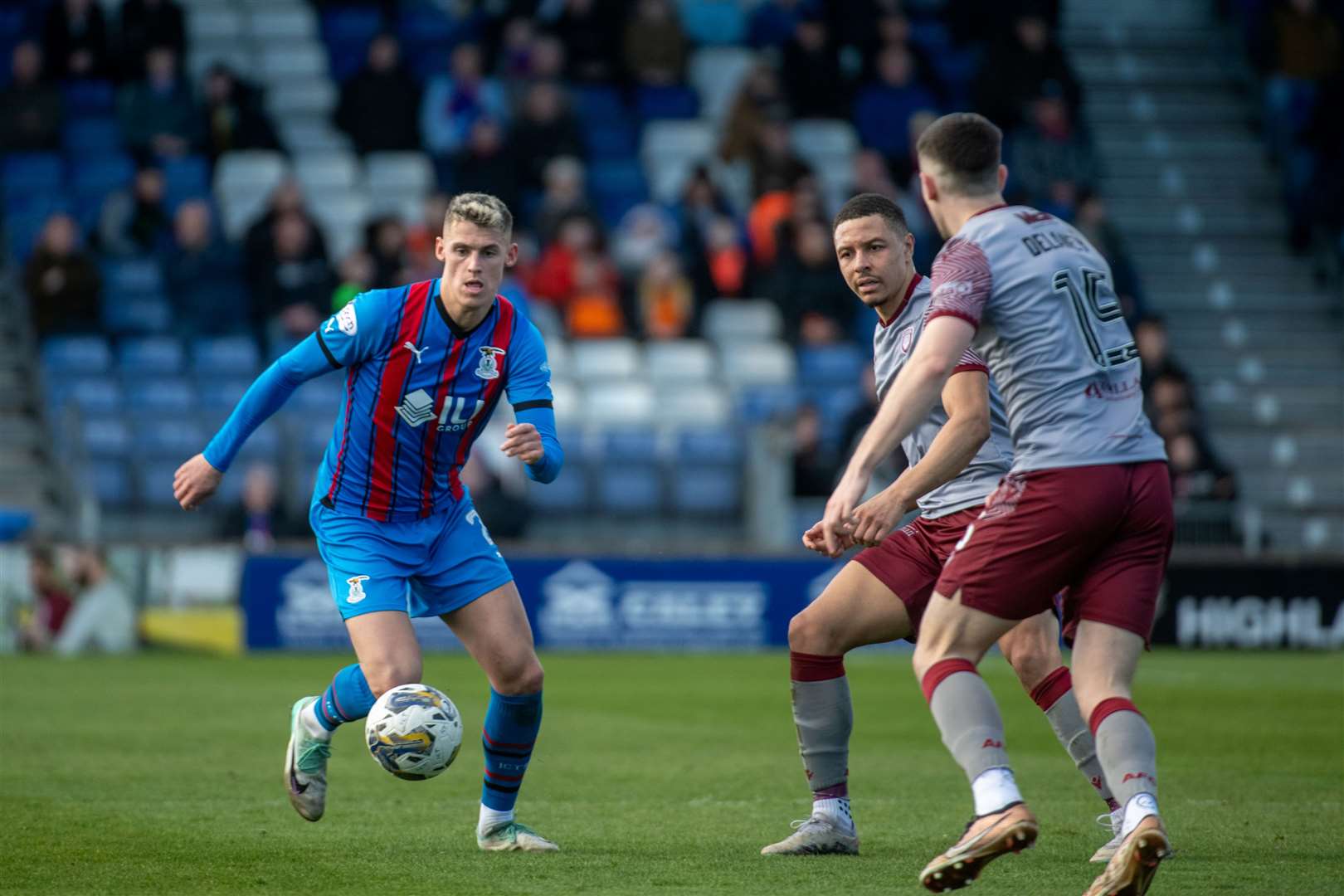 Caley Thistle's Wallace Duffy in action during the vital win over Arbroath a couple of weeks ago. Picture: Callum Mackay
