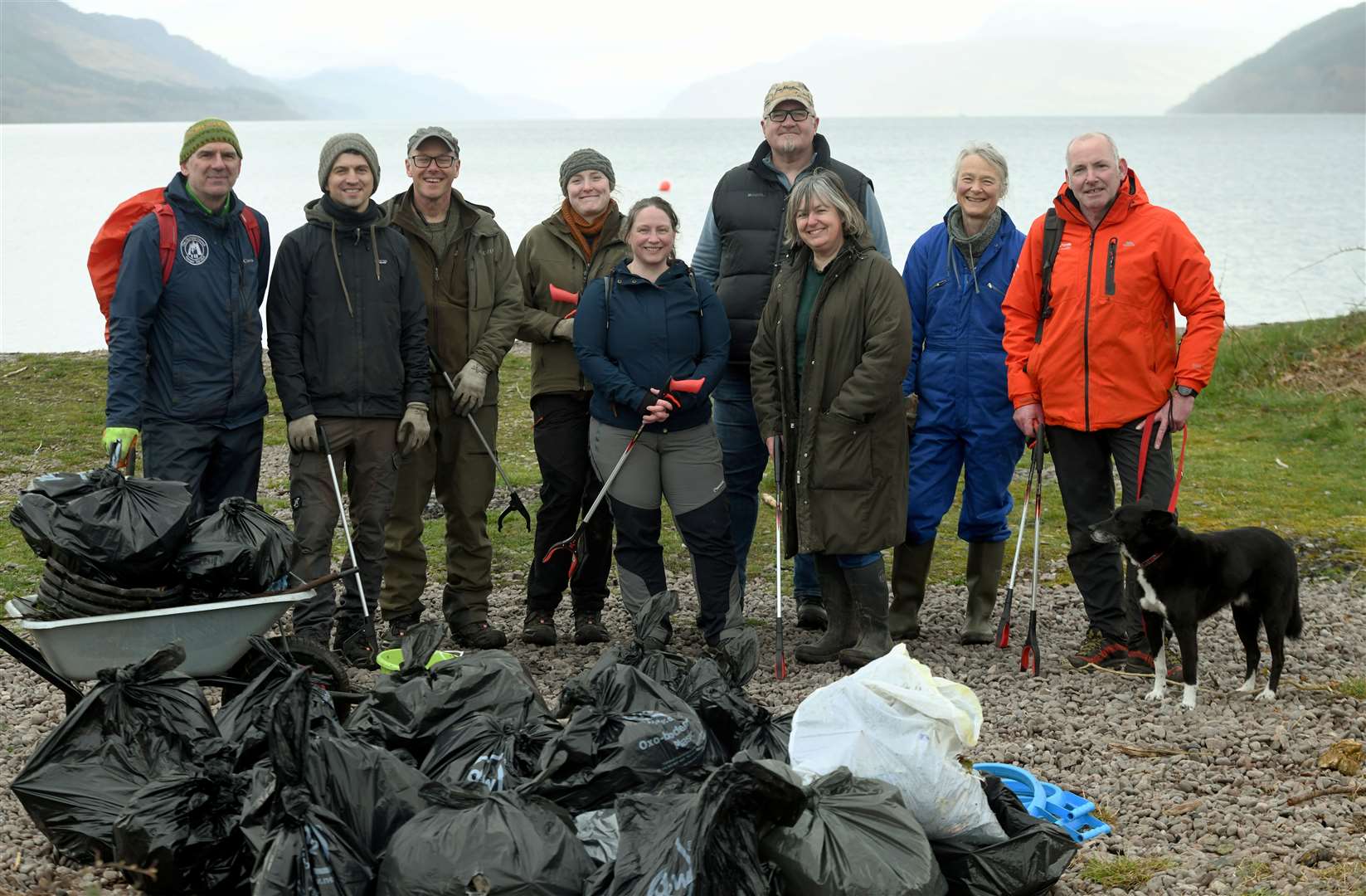 Tim Francis, The Highland Council Ranger Service, Gordon Brown, Elliott Forsyth, Maggie Maciver, Claire Driver, Simon Driver, Louise Robertson, Fiona King, John Orr, High Life Highland and Jake the Romanian rescue dog. Picture: James Mackenzie