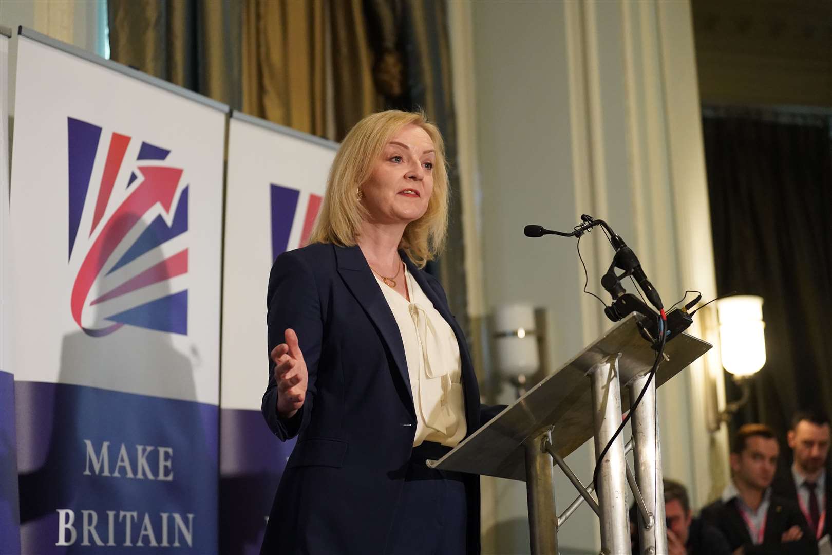 Former prime minister Liz Truss has urged for the UK to give Israel its backing ‘no ifs, no buts’ (Stefan Rousseau/PA)