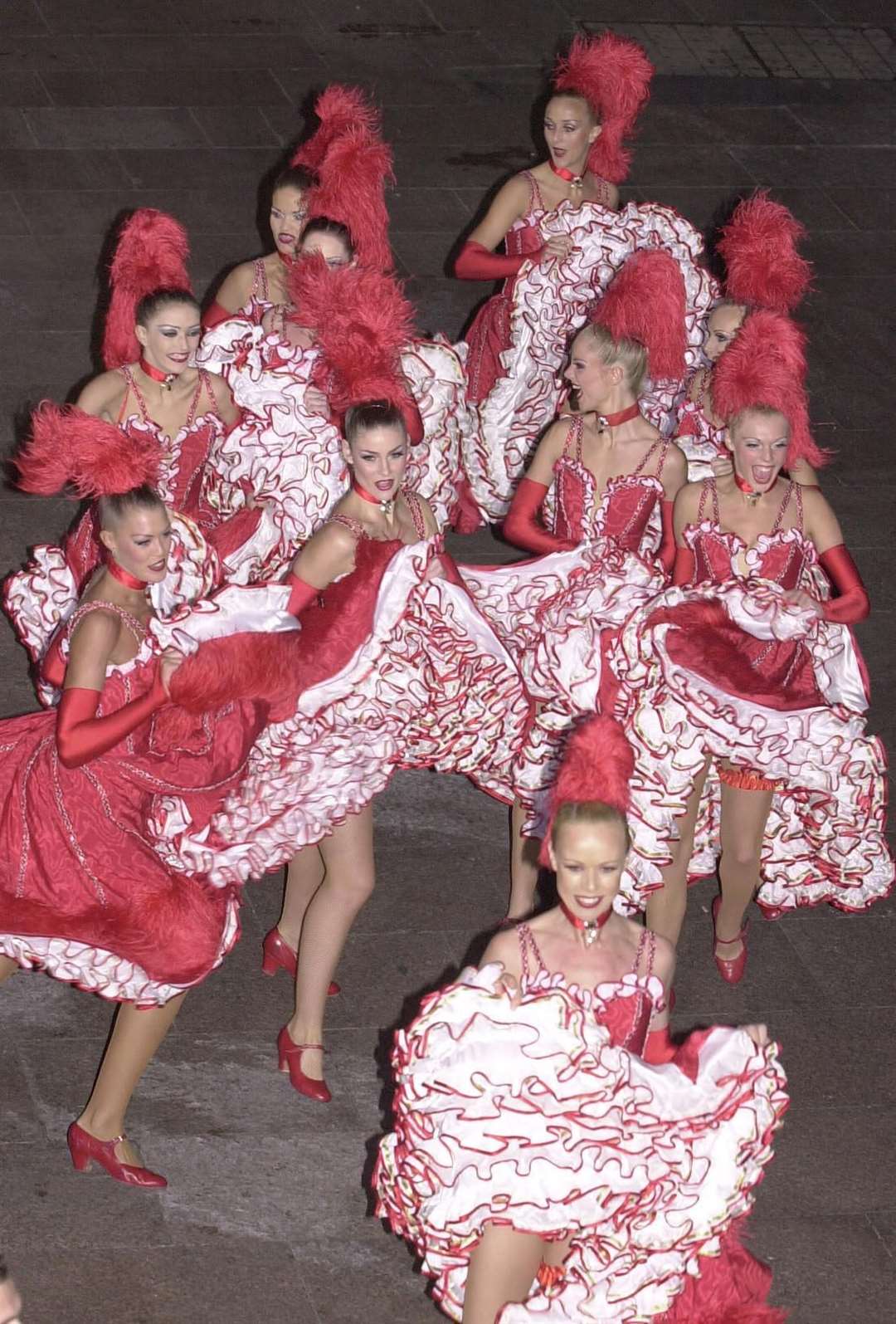 Can-Can dancers from the Paris club Moulin Rouge (John Stilwell/File/PA)